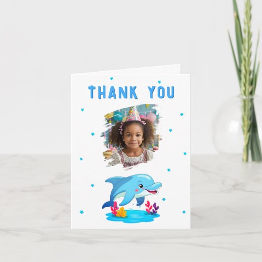 Schattigee Dolfijn Zee Dieren Verjaardag Kind 2 Fo Kaart (Voorkant)
