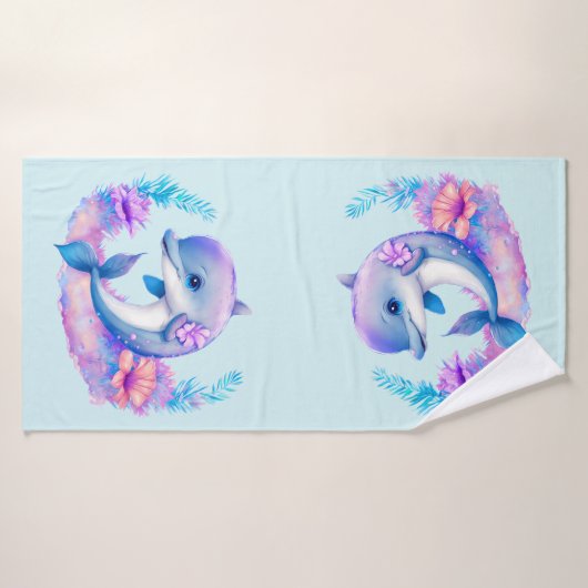 Schattigee dolfijn Zee schepsel Bad Handdoek (Badhanddoek)