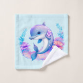 Schattigee dolfijn Zee schepsel Bad Handdoek (Wasdoekje)