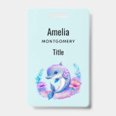 Schattigee dolfijn Zee schepsel Badge (Achterkant)