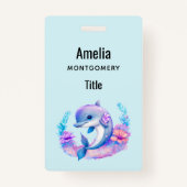 Schattigee dolfijn Zee schepsel Badge (Achterkant)