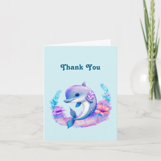 Schattigee dolfijn Zee schepsel Bedankkaart (Voorkant)