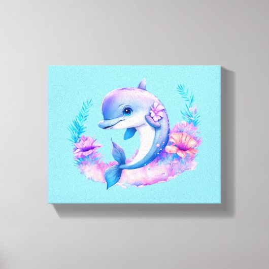 Schattigee dolfijn Zee schepsel Canvas Afdruk (Voorkant)