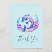 Schattigee dolfijn Zee schepsel Dank u Bedankkaart (Voorkant / Achterkant)