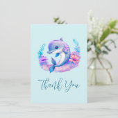 Schattigee dolfijn Zee schepsel Dank u Bedankkaart (Staand voorkant)