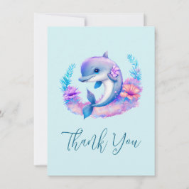Schattigee dolfijn Zee schepsel Dank u Bedankkaart