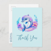 Schattigee dolfijn Zee schepsel Dank u Briefkaart (Voorkant / Achterkant)