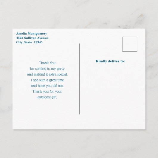 Schattigee dolfijn Zee schepsel Dank u Briefkaart (Achterkant)