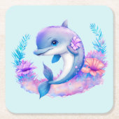 Schattigee dolfijn Zee schepsel Kartonnen Onderzetters (Voorkant)