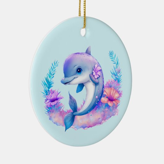 Schattigee dolfijn Zee schepsel Keramisch Ornament (Rechts)