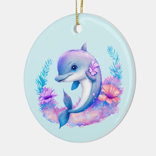 Schattigee dolfijn Zee schepsel Keramisch Ornament (Links)