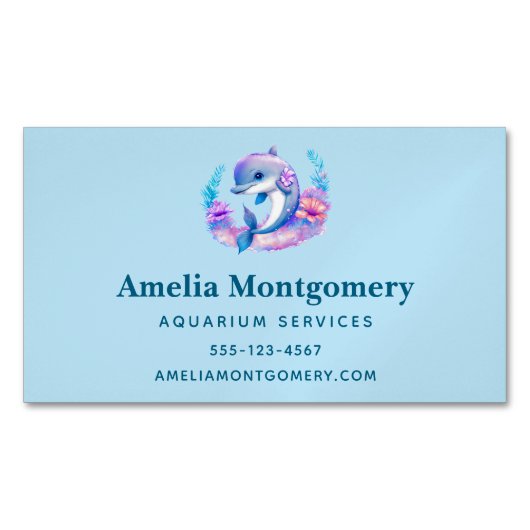 Schattigee dolfijn Zee schepsel Magnetisch Visitekaartje (Voorkant)