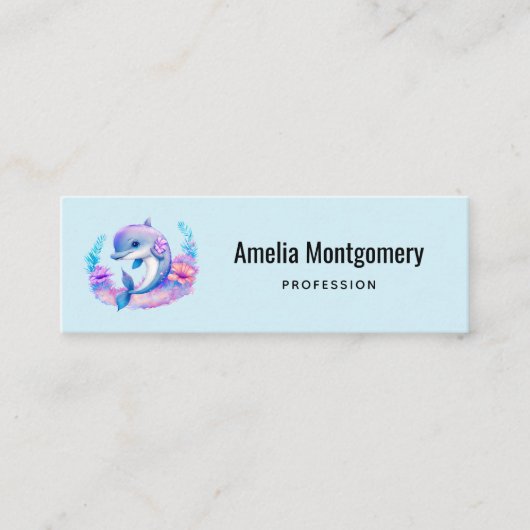 Schattigee dolfijn Zee schepsel Mini Visitekaartje (Voorkant)