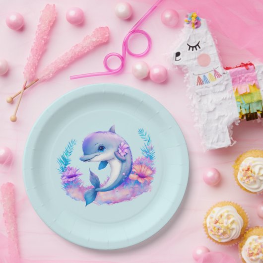 Schattigee dolfijn Zee schepsel Papieren Bordje (Feest)
