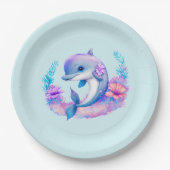 Schattigee dolfijn Zee schepsel Papieren Bordje (Voorkant)