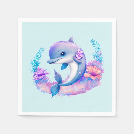 Schattigee dolfijn Zee schepsel Servet (Voorkant)