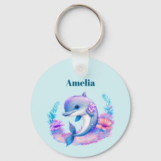 Schattigee dolfijn Zee schepsel Sleutelhanger (Voorkant)