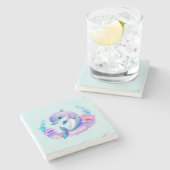 Schattigee dolfijn Zee schepsel Stenen Onderzetter (Zijkant)