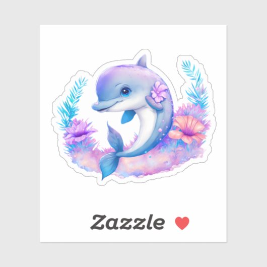 Schattigee dolfijn Zee schepsel Sticker (Vel)