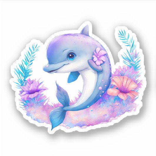 Schattigee dolfijn Zee schepsel Sticker (Voorkant)
