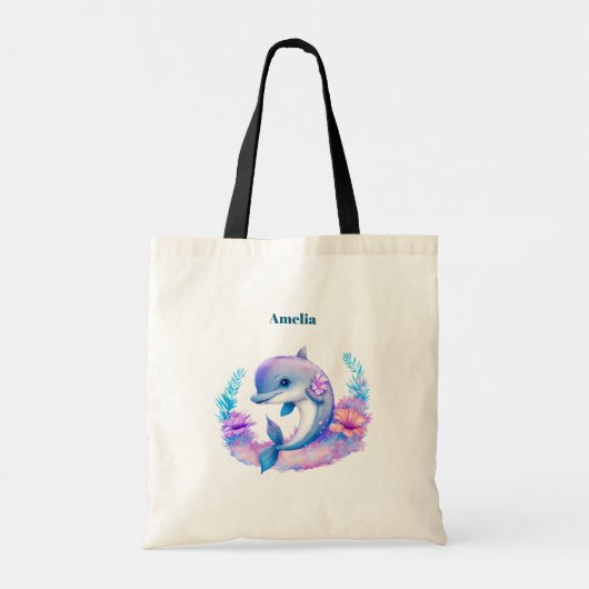 Schattigee dolfijn Zee schepsel Tote Bag (Achterkant)