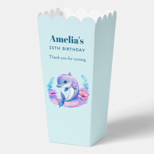 Schattigee dolfijn Zee schepsel verjaardag dank u Bedankdoosjes (Achterkant)