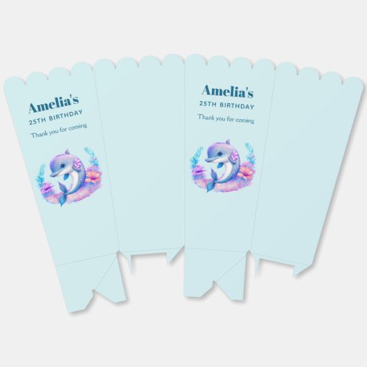 Schattigee dolfijn Zee schepsel verjaardag dank u Bedankdoosjes (Ongevouwen)