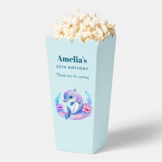 Schattigee dolfijn Zee schepsel verjaardag dank u Bedankdoosjes (Popped)