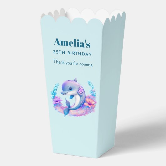 Schattigee dolfijn Zee schepsel verjaardag dank u Bedankdoosjes (Voorkant)