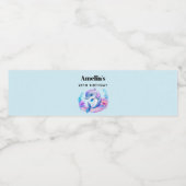 Schattigee dolfijn Zee schepsel verjaardagseveneme Waterfles Etiket (Enkel label)