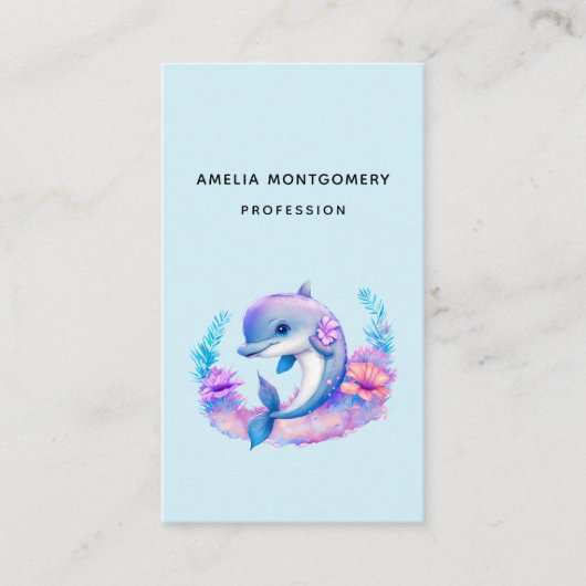 Schattigee dolfijn Zee schepsel Visitekaartje (Voorkant)