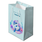 Schattigee Dolfijn Zee Verjaardag Medium Cadeauzakje (Voorkant Gekanteld)