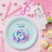 Schattigee Dolfijn Zee Verjaardag Papieren Bordje (Feest)