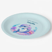 Schattigee Dolfijn Zee Verjaardag Papieren Bordje (Gekanteld)