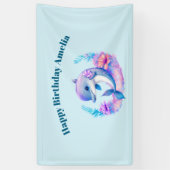 Schattigee Dolfijn Zee Verjaardag Spandoek (Verticaal)