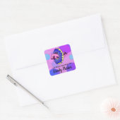 Schattigee Dolfijndonut in Pastel Kleuren Bookplat Vierkante Sticker (Envelop)