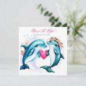 Schattigee dolfijnen bedankkaart (Staand voorkant)