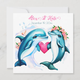 Schattigee dolfijnen bedankkaart