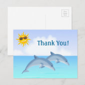 Schattigee Dolfijnen Ocean Beach Dank u Briefkaart (Voorkant / Achterkant)