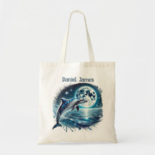 Schattigee dolfijnenliefhebbers voegen naam toe tote bag