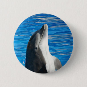 Schattigee Dolphin Beach Peace Love Party Destiny Ronde Button 5,7 Cm