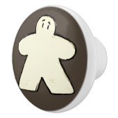 Schattigee donkerbruine witte meeple bord spel kam keramische knop (Rechts)
