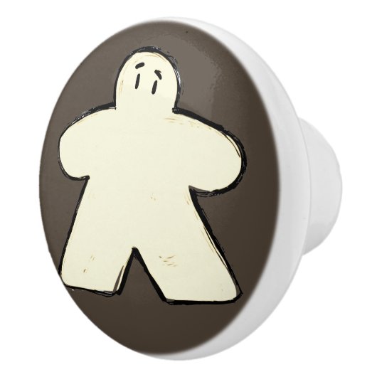 Schattigee donkerbruine witte meeple bord spel kam keramische knop (Rechts)