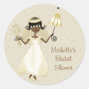 Schattigee donkergetinte bruid Sticker