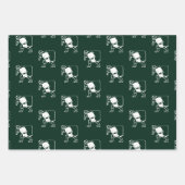 Schattigee donkergroene geassorteerde kerstpatrone inpakpapier vel (Voorkant 3)