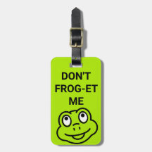 Schattigee 'Don't Frog-et Me' Frog Bagagelabel voo