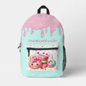 Schattigee donut druppelen ijsje lief meisje roze  bedrukte rugzak (Voorkant)