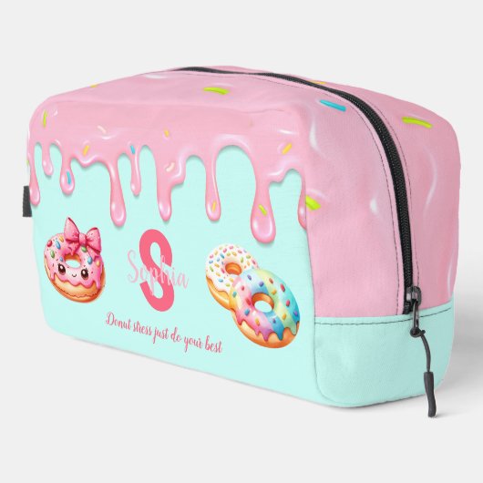 Schattigee donut druppelen ijsje lief meisje roze  toilettasje (Rechterhoek)