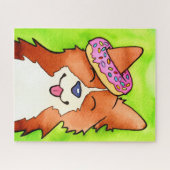 Schattigee Donut Ear Waterverf Corgi Jigsaw Puzzel (Horizontaal)