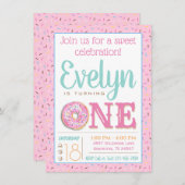 Schattigee Donut eerste verjaardagsfeestje Kaart (Voorkant / Achterkant)